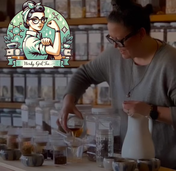 Sara leading a tea tasting