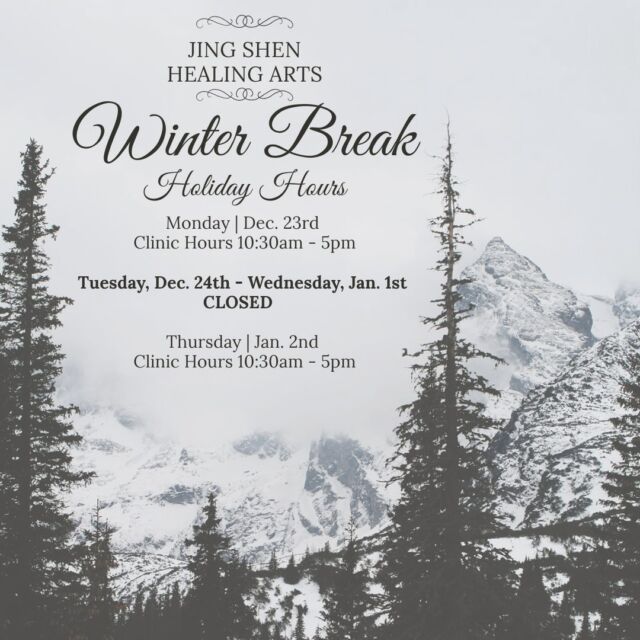 HOLIDAY HOURS | This year, we will be closing for a winter break beginning Tuesday, December 24th - Wednesday, January 1st! Patients make sure you get on the schedule for the following dates if you are around and need some extra support through the holiday!! 

✨ Monday | December 23rd | 10:30 - 5pm
✨ Thursday | January 2nd | 10:30 - 5pm